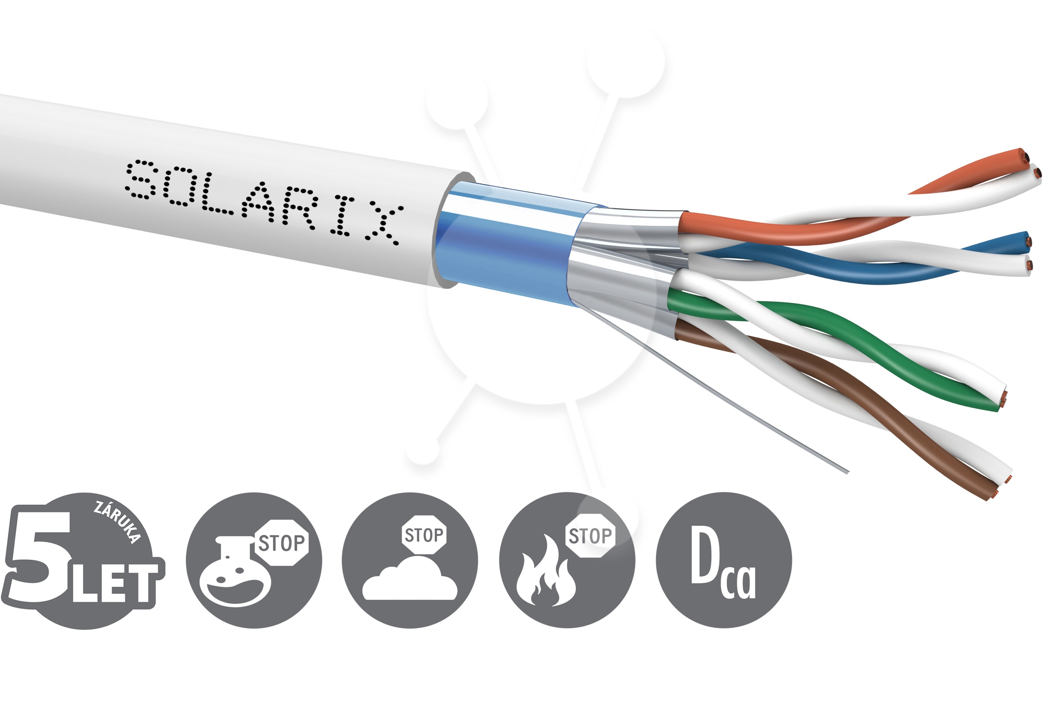 Instalační kabel Solarix CAT6A FFTP LSOH Dca-s2,d2,a1 500m/cívka SXKD-