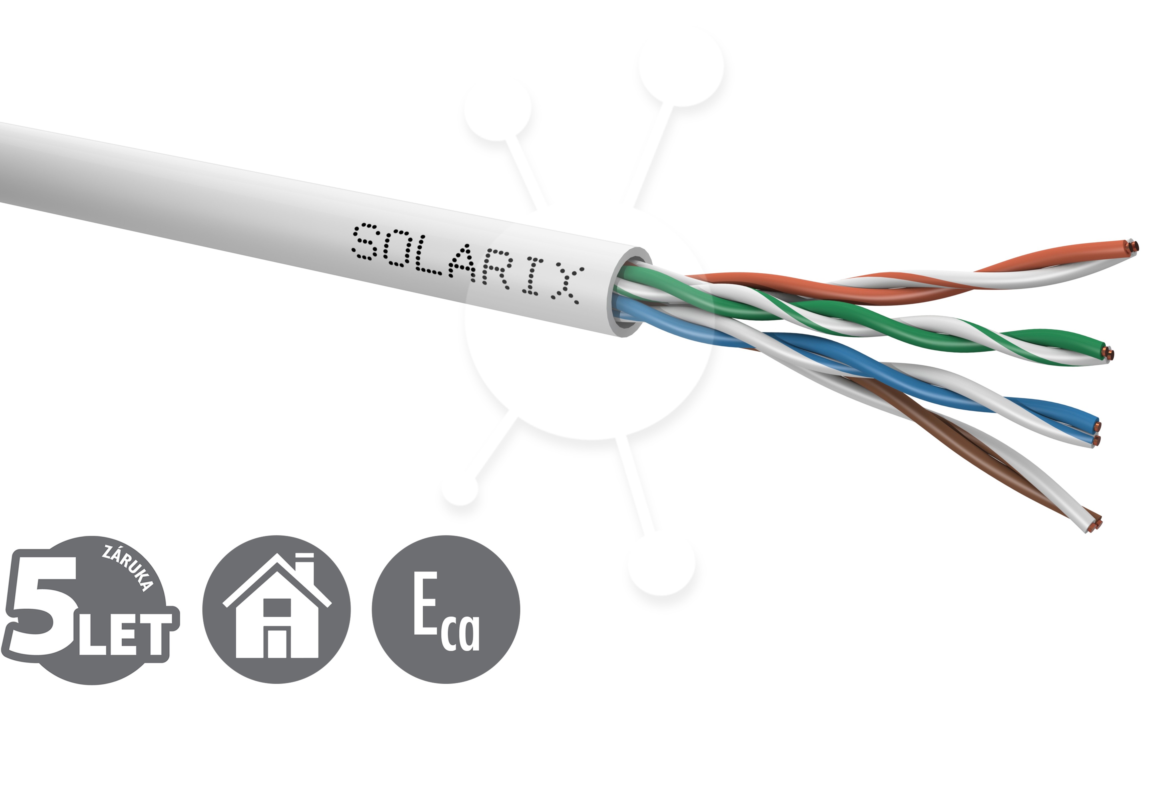 Instalační kabel Solarix CAT5E UTP PVC Eca 500m/box SXKD-5E-UTP-PVC