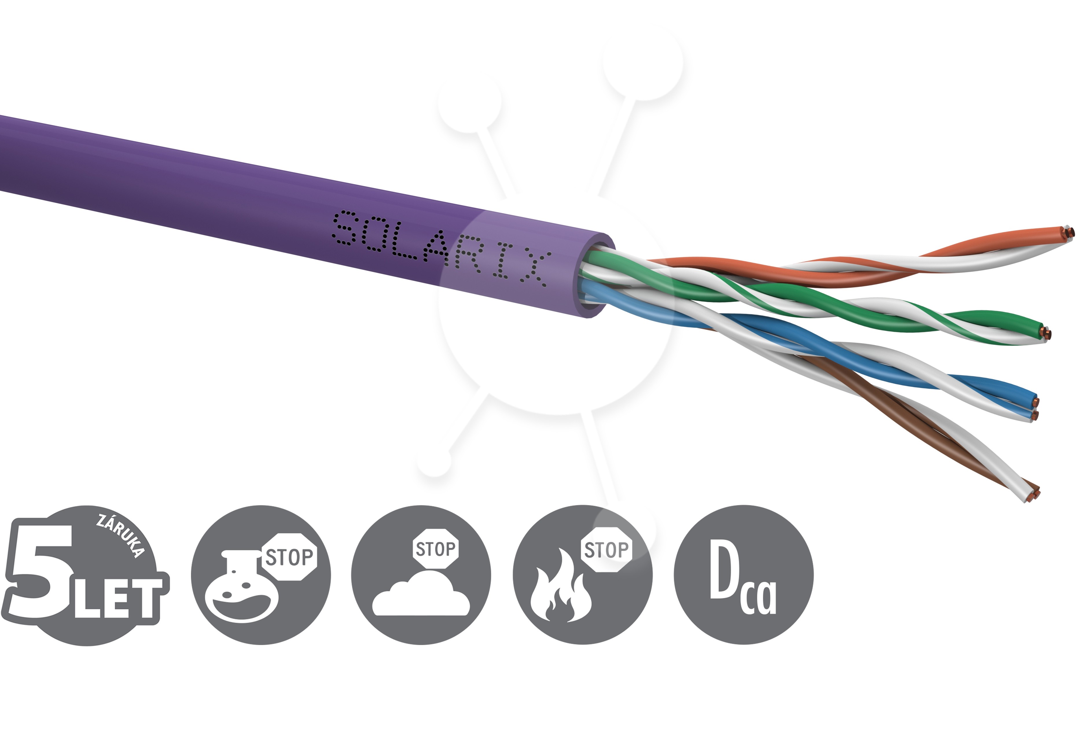 Instalační kabel Solarix CAT5E UTP LSOH Dca-s1,d2,a1 500m/box SXKD-5E-