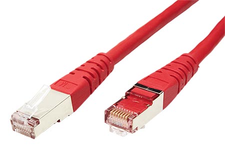 Patchkabel S/FTP,Cat6,2xRJ45, 0,5m červený