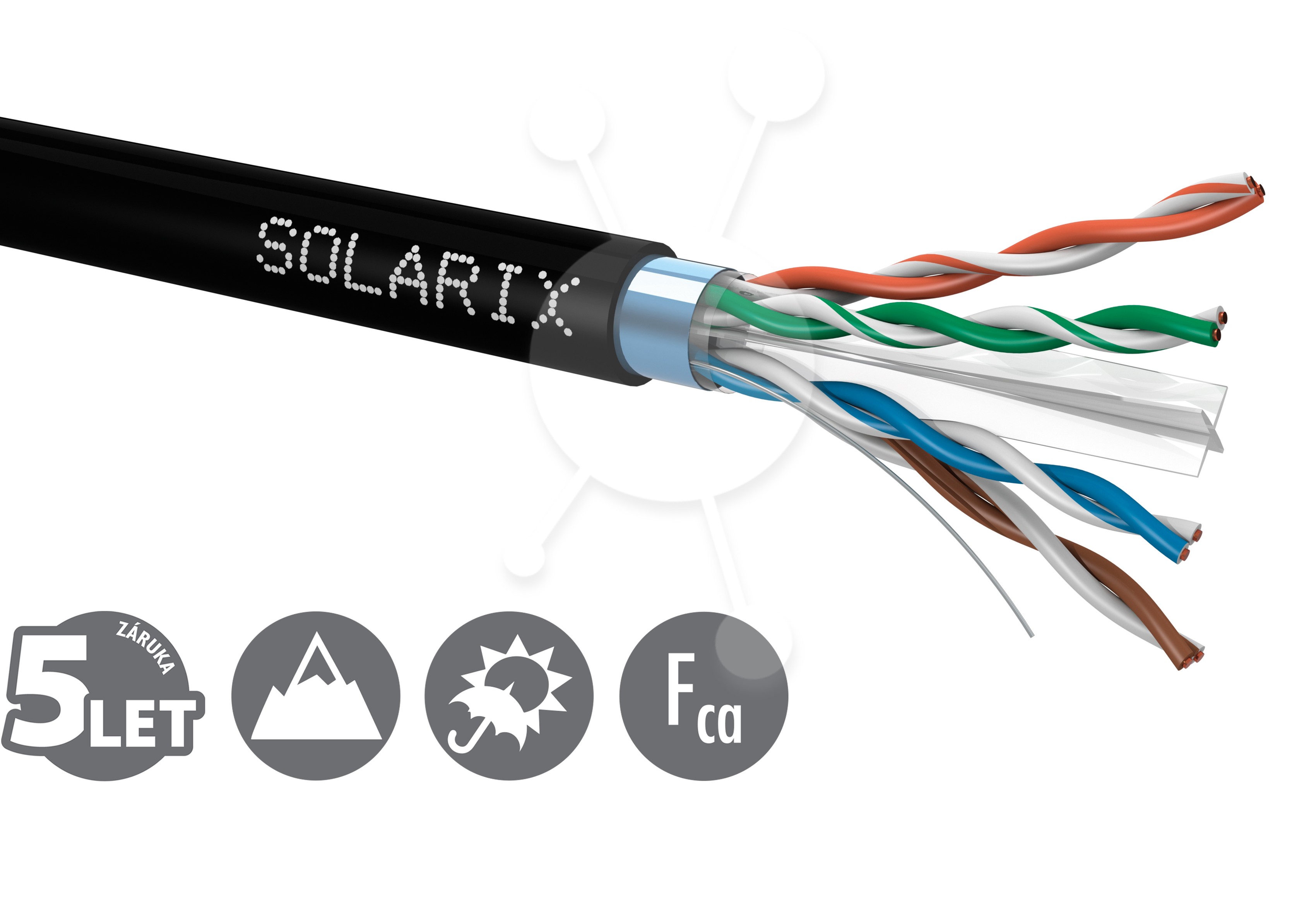 Instalační kabel Solarix CAT6 FTP PE Fca venkovní 500m/cívka SXKD-6-FT