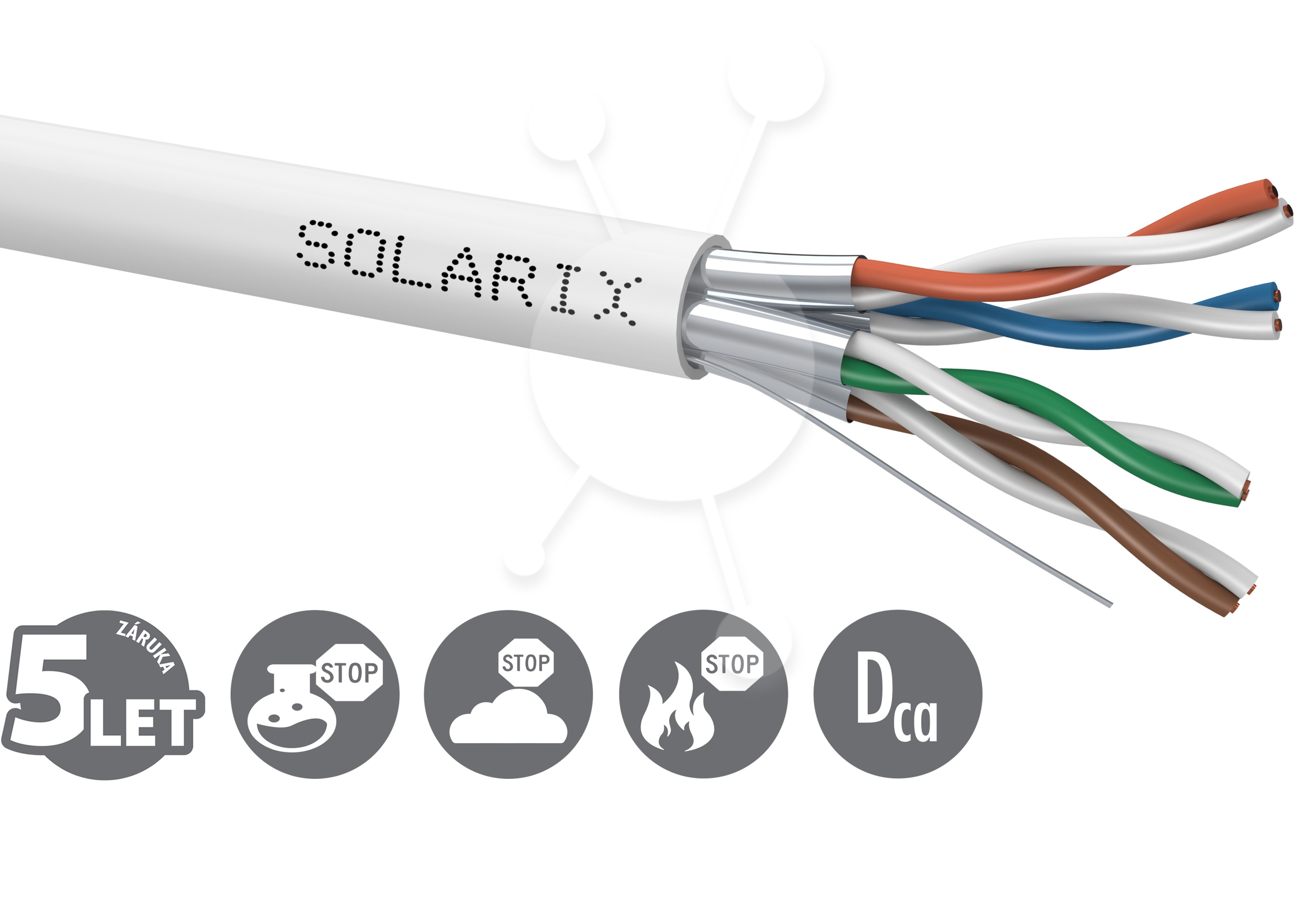 Instalační kabel Solarix CAT6A STP LSOH Dca-s1,d2,a1 500m/cívka SXKD-6