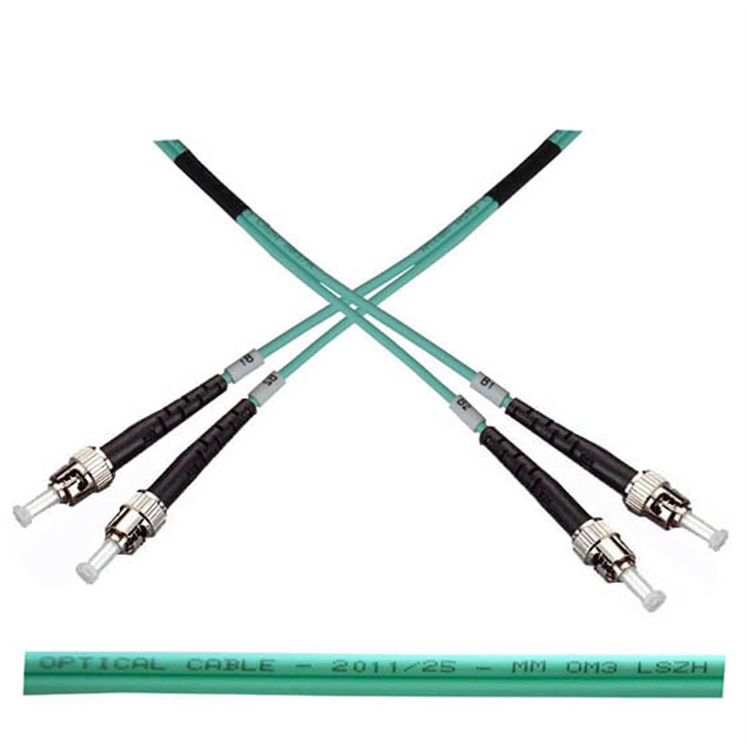 Optický patch kabel duplex ST-ST 50/125 MM 1m OM3