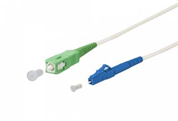 SC/APC - LC/UPC simplex 9/125 SM 0,5 arm.biely 3mm B3 LSZH
