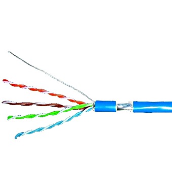 Kabel F/UTP Cat.5e 4x2xAWG24, LS0H plášt modrý, box 305m