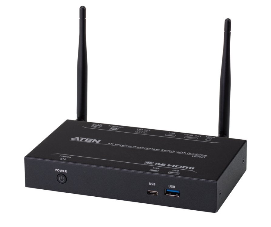 ATEN 4K Bezdrôtový prezentačný prepínač, QuadView