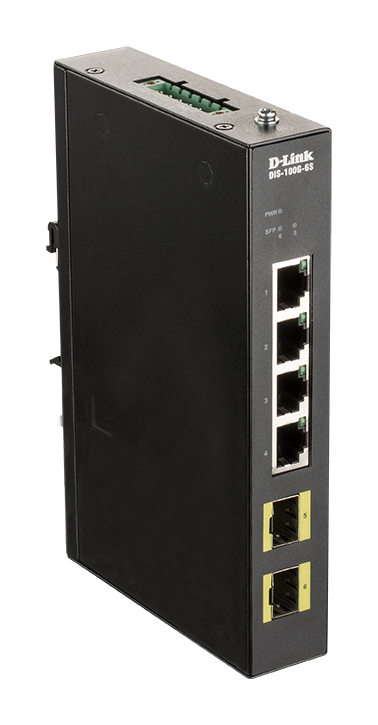 D-Link DIS-100G-6S Průmyslový Gigabit unmanaged switch, 4GbE, 2 SFP