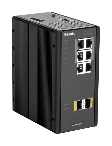 D-Link DIS-300G-8PSW Industrial Gigabit Managed PoE Switch with SFP sl