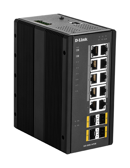 D-Link DIS-300G-14PSW Industrial Gigabit Managed PoE Switch with SFP s
