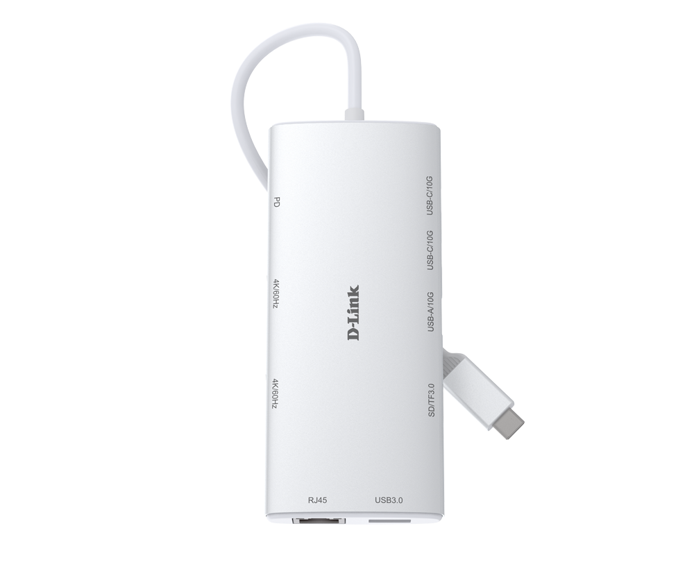 D-Link 10-in-1 USB-C Hub with HDMI x2 / USB-C x2, USB A x2 / Ethernet/