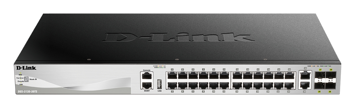 D-Link DGS-3130-30TS L3 Stackable Managed switch, 24x GbE, 2x 10G RJ-4