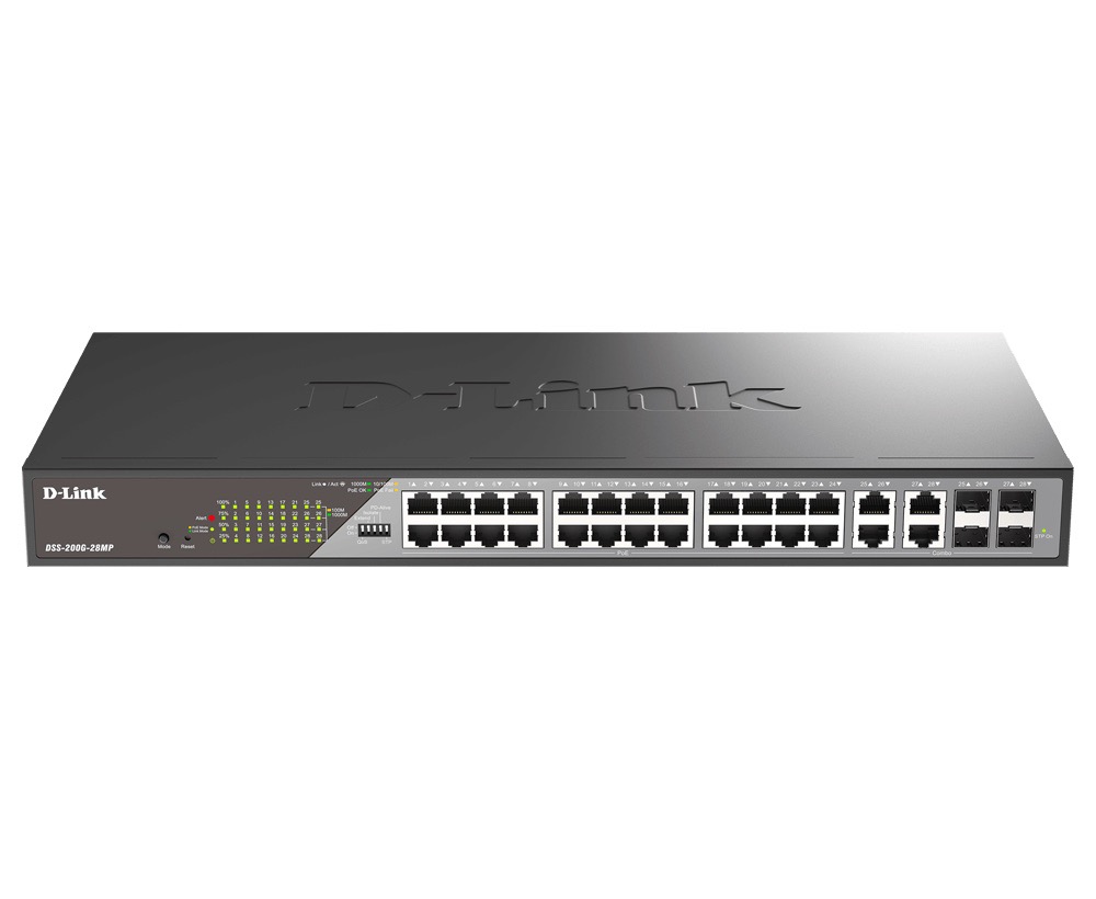 D-Link DSS-200G-28MP/E 28-Port Gigabit Ethernet PoE+ Surveillance Swit