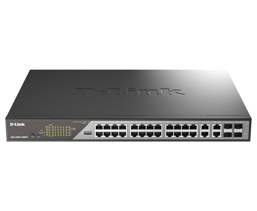 D-Link DSS-200G-28MPP/E 28-Port Gigabit Ethernet PoE++ Surveillance Sw