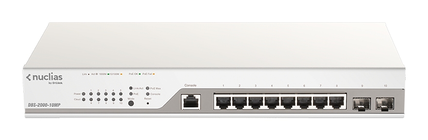 D-Link DBS-2000-10MP 10x Gb PoE+ Nuclias Smart Managed Switch 2x SFP P