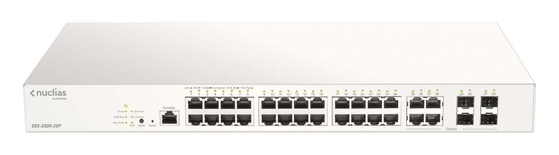 D-Link DBS-2000-28P 28xGb PoE+ Nuclias Smart Managed Switch 4x 1G Comb