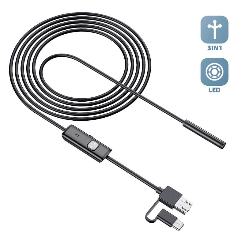 W-Star USB endoskopická kamera průměr 5,5mm kabel 5m a zrcátkem i pro