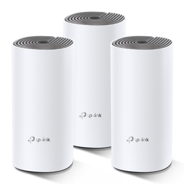 TP-Link AC1200 Whole-home Mesh WiFi System Deco E4(3-pack), 2x10/100 R