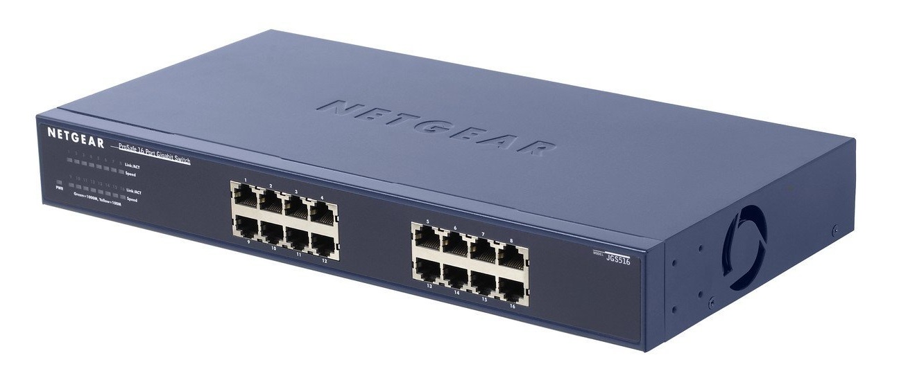 NETGEAR ProSAFE® 16-port Gigabit Ethernet Switches, Rack-mountable, JG