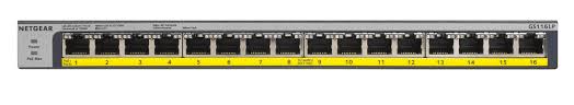 NETGEAR 16-port 10/100/1000Mbps Gigabit Ethernet, POE+ GS116PP