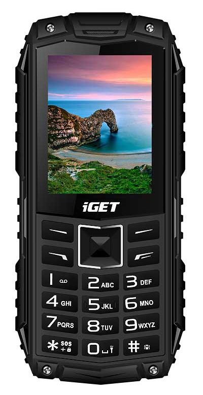 iGET Defender D10 Black - odolný telefon IP68, DualSIM, 2500 mAh, BT,