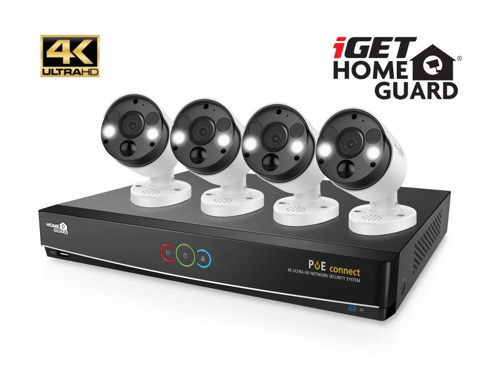 iGET HGNVK84904 - Kamerový UltraHD 4K PoE set, 8CH NVR + 4x IP 4K kame