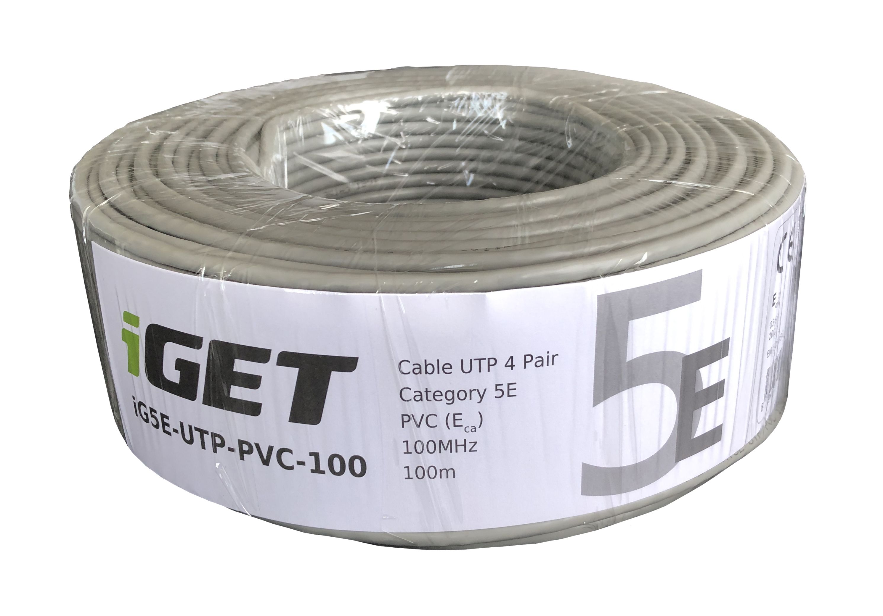 Instalační kabel iGET CAT5E UTP PVC Eca 100m/role, kabel drát, s třído