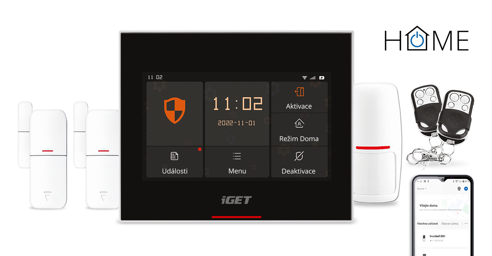 iGET HOME X5 - Inteligentní Wi-Fi/GSM alarm, v aplikaci i ovládání IP