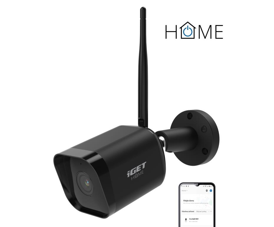 iGET HOME Camera CS6 Black - WiFi IP FullHD 1080p kamera, noční vidění