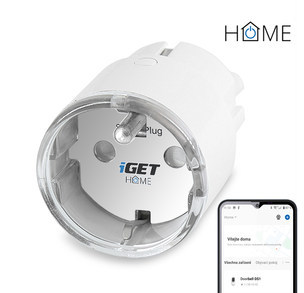 iGET HOME Power 1 - WiFi chytrá zásuvka 230V, samostatná, měření spotř