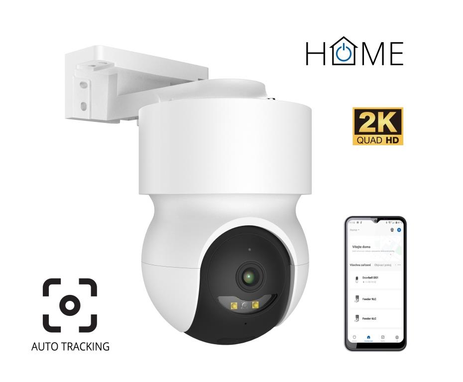 iGET HOME Camera CS8 White - WiFi 2K IP kamera otočná, noční vidění, a