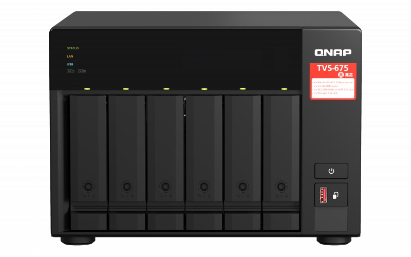 QNAP TVS-675-8G (8core 2,5GHz / 8GB RAM / 6xSATA / 2xM.2 NVMe slot / 2