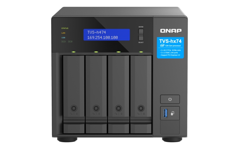 QNAP TVS-h474-PT-8G (2core 3,7GHz, ZFS, 8GB RAM, 4x SATA, 2x M.2 NVMe,