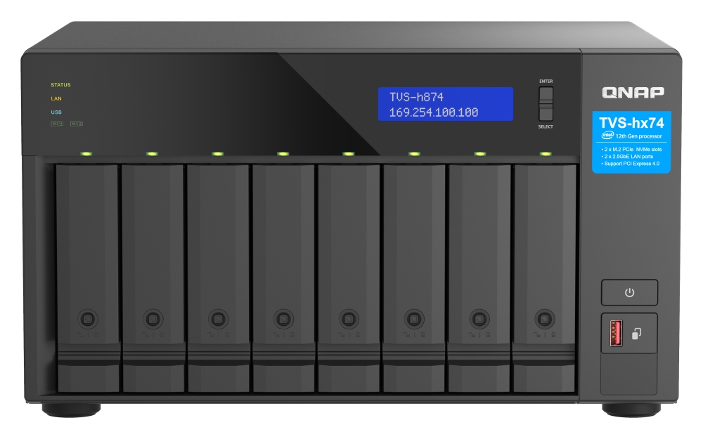 QNAP TVS-h874-i7-32G (12core (i7), ZFS, 32GB RAM, 8x SATA, 2x M.2 NVMe