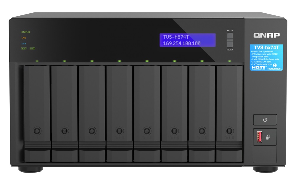 QNAP TVS-h874T-i9-64G (16core, ZFS, 64GB RAM, 8x SATA, 2x M.2 NVMe, 2x