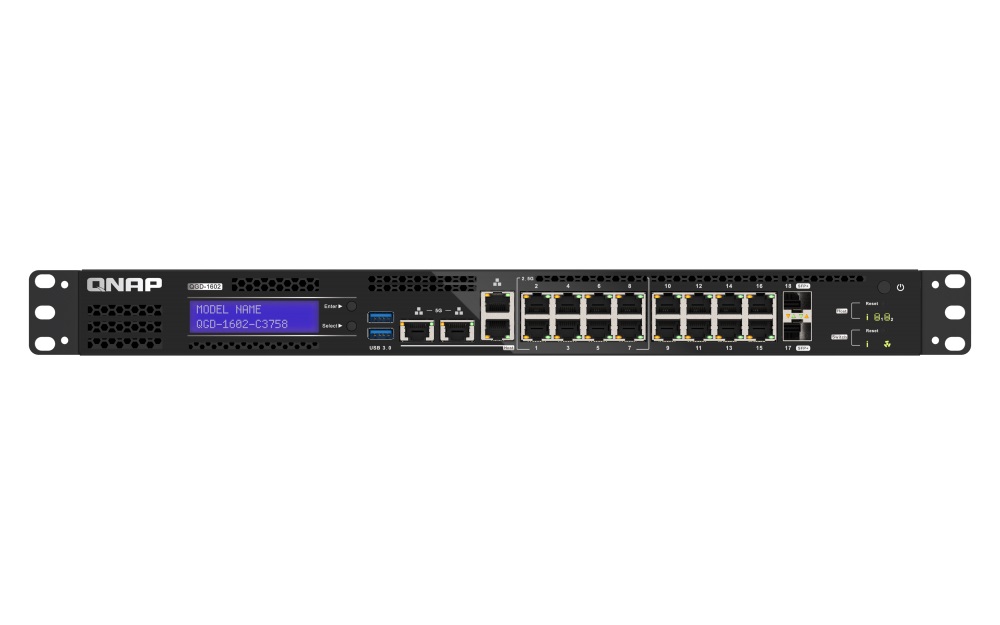 QNAP řízený hybridní switch QGD-1602-C3558-8G (8x GbE + 8x 2,5 GbE + 2