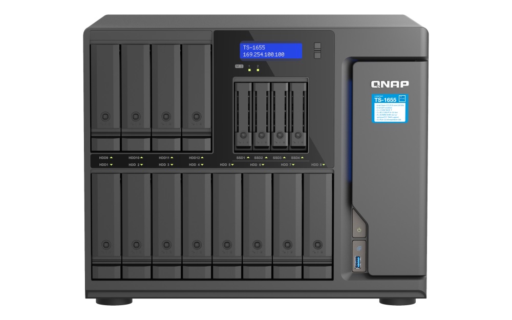 QNAP TS-1655-8G (8core 2,8GHz, 8GB RAM, 12x 3,5"+4x 2,5" SATA, 2x M.2