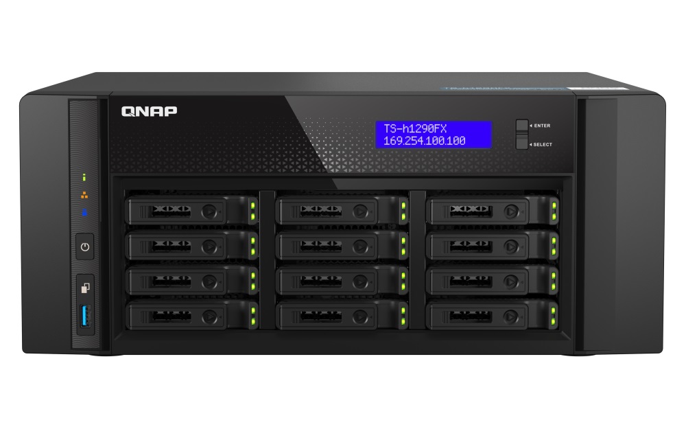 QNAP TS-h1290FX-7302P-256G (AMD EPYC, 256GB ECC RAM, 12x 2,5" U.2, 2x