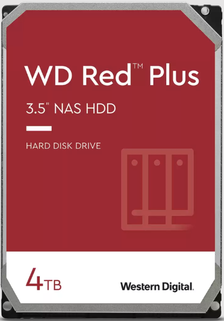 QNAP WD, HDD, Red Plus, SATA III, 3.5-inch, 4TB, WD40EFPX