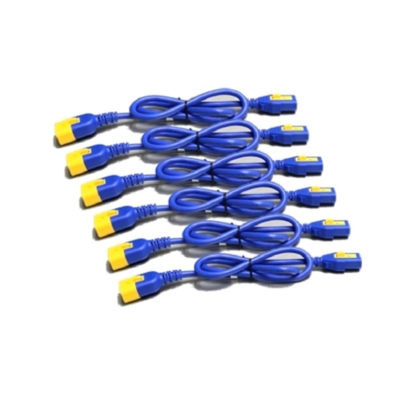 Power Cord Kit (6 ea), Locking, C13 to C14, 1.2m, Blue