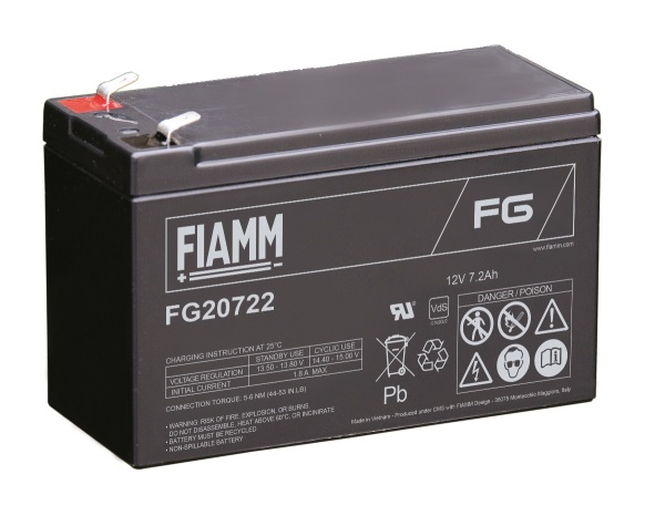 Fiamm olověná baterie FG20722 12V/7,2Ah Faston 6,3