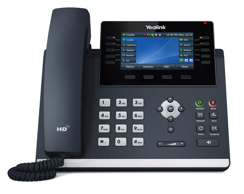 Yealink SIP-T46U SIP telefon, PoE, 4,3" 480x272 LCD, 27 prog.tl.,2xUSB