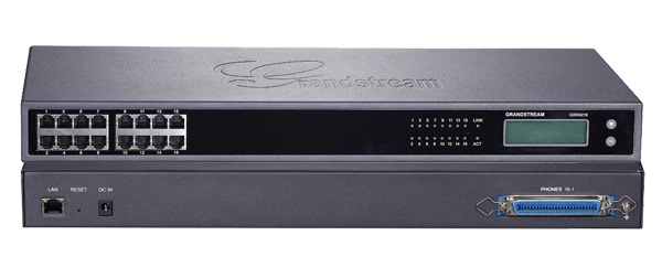 Grandstream GXW4216, VoIP, SIP, 16x FXS, 1x Gbit LAN, grafický displej