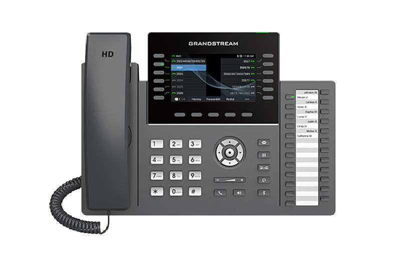 Grandstream GRP2636 SIP telefon, 4.3" TFT bar. displej, 6SIP účtů, 24