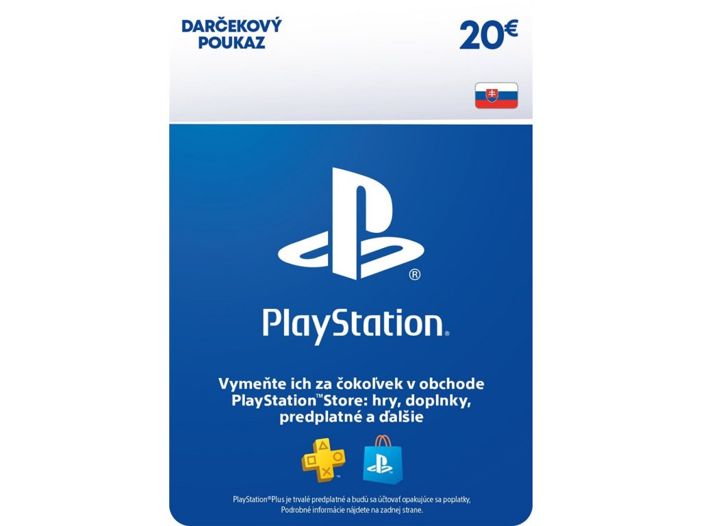 PlayStation Live Cards 20 EUR Hang pro SK PS Store