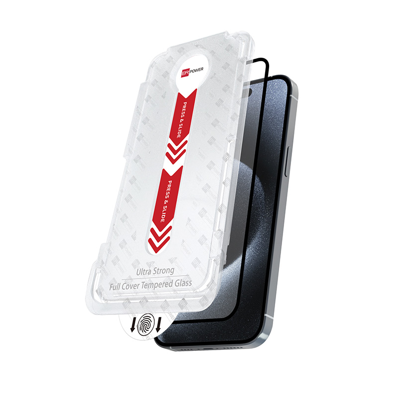 ER POWER Ochranné sklo FC iPhone 15 6,1" Easy Install