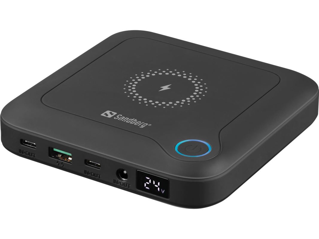 Sandberg All-in1 Laptop Powerbank 25000, čierny