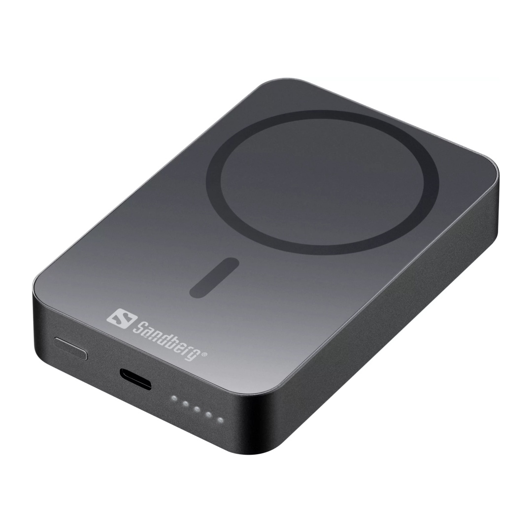 Sandberg Mag Wireless Powerbank 10000 mAh ALU, čierna
