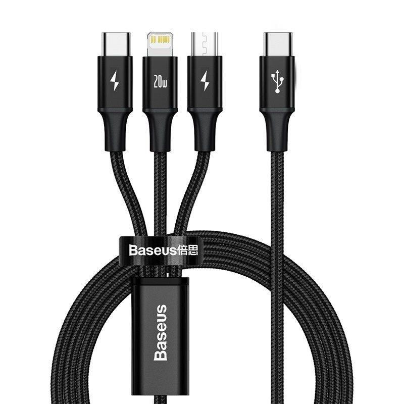 Baseus datový kabel USB-C Rapid Series 3v1 microUSB+Lightning+USB-C 1,