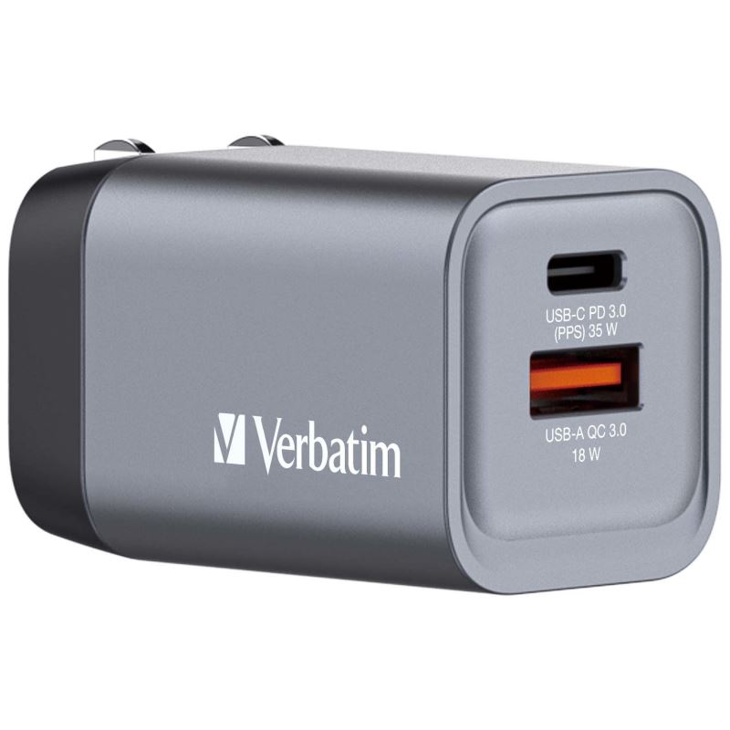 Cestovní adaptér Verbatim GNC-35, USB-C 35W, USB-A