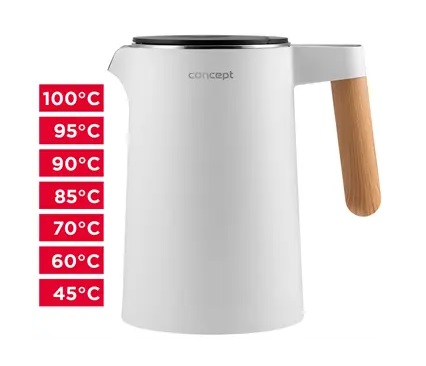 Concept RK3300 Rychlovarn konvice s regulací teploty 1,5 l Salt & Pep